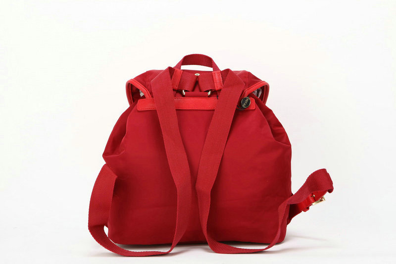 2014 Prada microfiber nylon drawstring backpack bag BZ0030 red